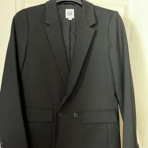 Gap: Black double breasted blazer. Size 10